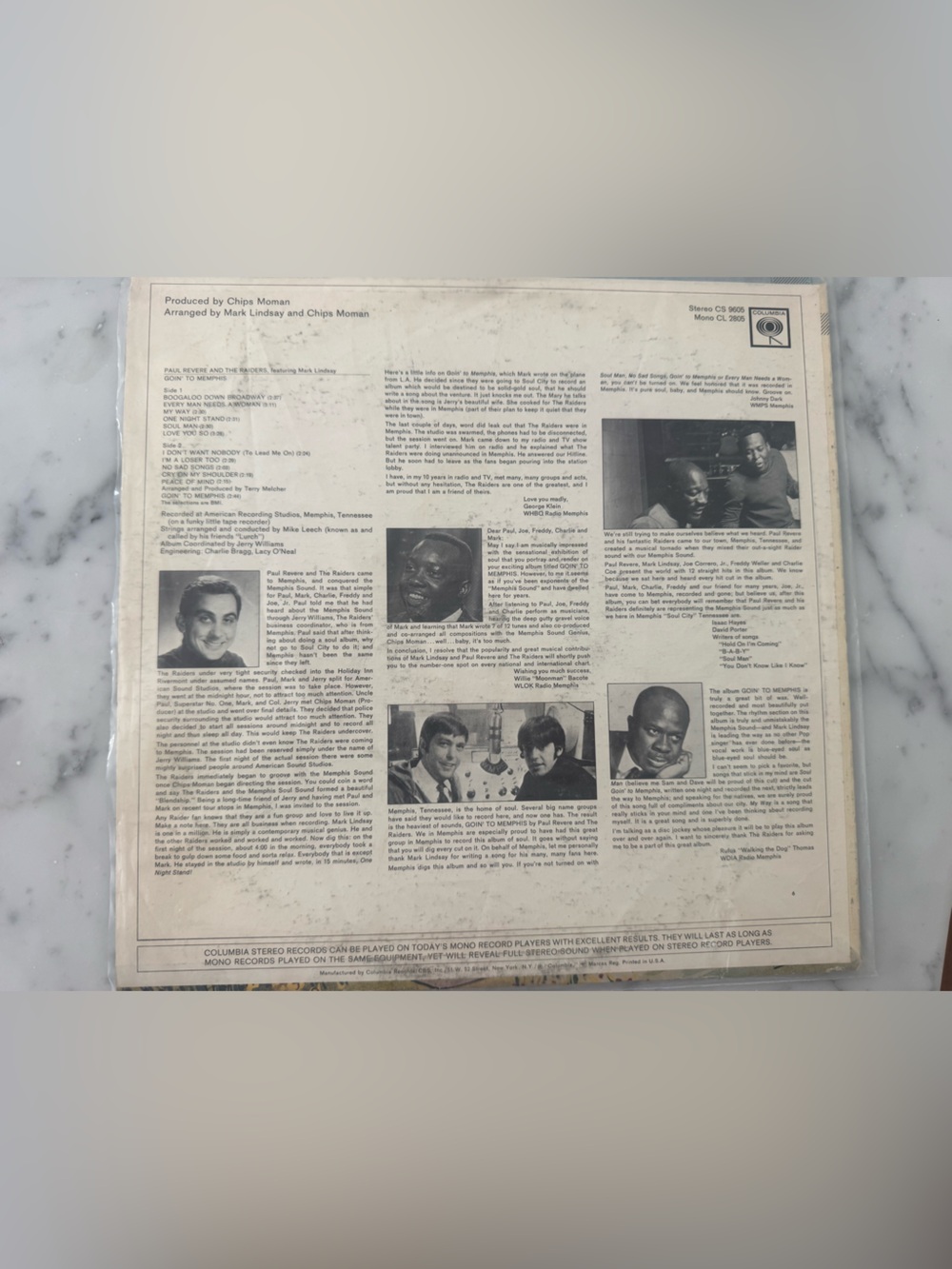 Paul Revere & The Raiders "Goin To Memphis" Vinyl Album - 1968 - Picture 2 of 4